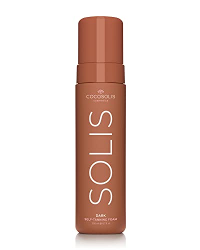 COCOSOLIS SOLIS Dark Loción autobronceadora para rostro y cuerpo, mousse para un bronceado intenso, natural y duradero, con DHA de origen vegetal (200 ml)