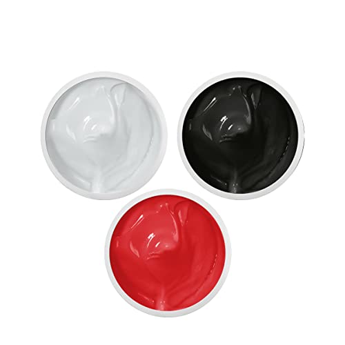 Pack 3 x Gel Painting 5ml - Blanco, Negro, Rojo Decoración Uñas - Nail Art - Economic Nails