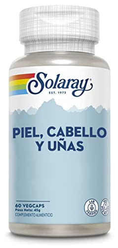 Solaray Piel, Cabello y Uñas| 60 Vegcaps| Complemento Alimenticio contra la caida del pelo y refuerzo para la piel y las uñas
