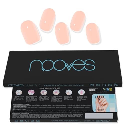 NOOVES NAILS Láminas de Uñas de Gel Precurado Premium - Blush Pink - Nude | Tiras De Uñas De Gel Semicurado| Pegatinas Uñas Semipermanente en Gel| Gel Nail stickers| Uñas de gel Pegatinas