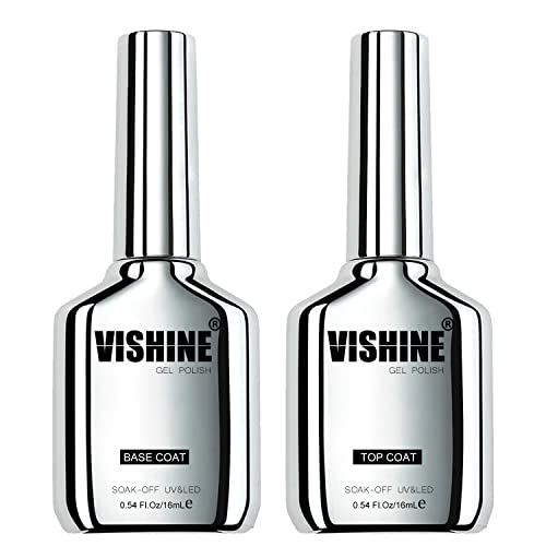 Vishine - Esmalte de gel semipermanente, 16 ml, para capa Base y capa superior, UV y led, para Manicura, Lote de 2