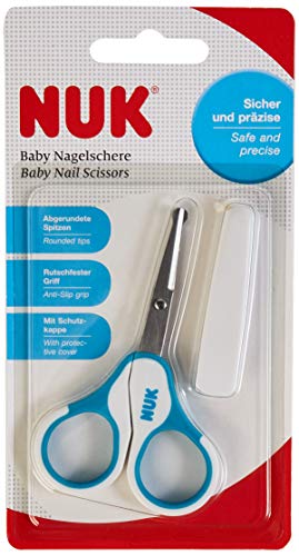 NUK 10256389 – Tijeras para Uñas de bebé, azul, 1 unidad