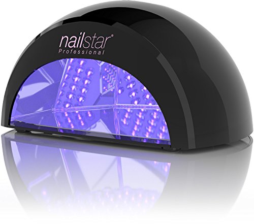 NailStar Lámpara Profesional LED UV Secadora de Uñas. Manicura y Pedicura con Esmalte de Gel permanente con Temporizador de 30 seg, 60 seg, 90 seg y 30 min para Sellado Semipermanente Duradero - Negro