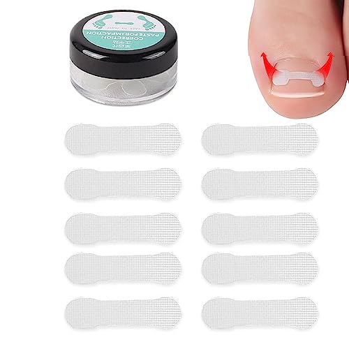 10 Uds tiras correctoras de uñas encarnadas, parches correctores de paroniquia indoloros parche elástico de enderezamiento para pies(Heavy Force)