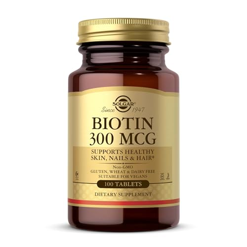 Solgar | Biotina 300 µg Comprimidos | Mantiene el cabello y la piel sanos | Favorece al metabolismo normal | Vitamina B | 100 Comprimidos ( Paquete de 1)