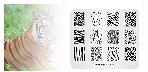 Placa de sello patrón animal leopardo tigre vaca cebra plantilla multipatrón impresión de arte de uñas herramienta