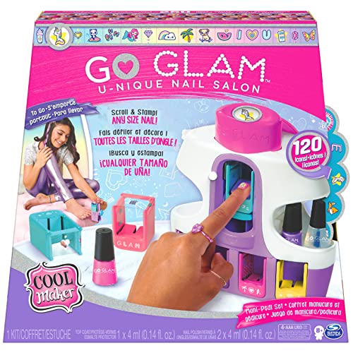 Cool MAKER - GO Glam Nail Salon - Set Manicura Niñas GO Glam U-nique Nail Salon con Estampadora Portátil, 5 Cartuchos de Diseño y Secador - 6061175 - Juguetes Niñas 8+ Años.