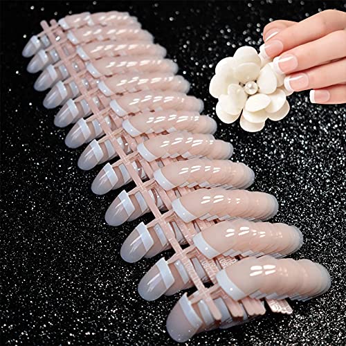 Natural francés Nails,Kit de 240 uñas postizas francesas en 12 estilos distintos false nails(Rosa), Impress para DIY Manicura, Halloween, Navidad