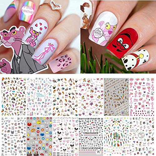 Kalolary 840+ Patrones Pegatinas uñas Niñas, Arte de Uñas Pegatinas de Animales Calcomanías Autoadhesivas Diy Etiqueta de Uñas para Mujeres Niños Niñas